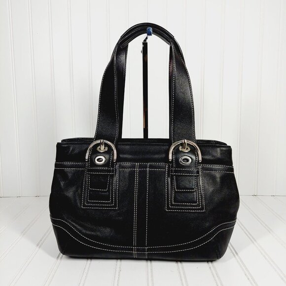 Coach C0873-f12302 Black Leather Satchel 0179 - Picture 4 of 11